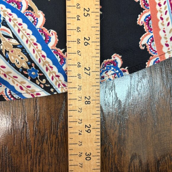 Chico's Shirt 3 Women's XL Black Paisley Button-Front Top Long Sleeves Cotton - Picture 9 of 11